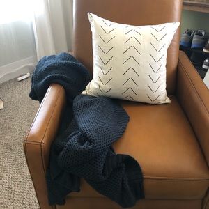 🟠🟣 Navy blue knit throw blanket